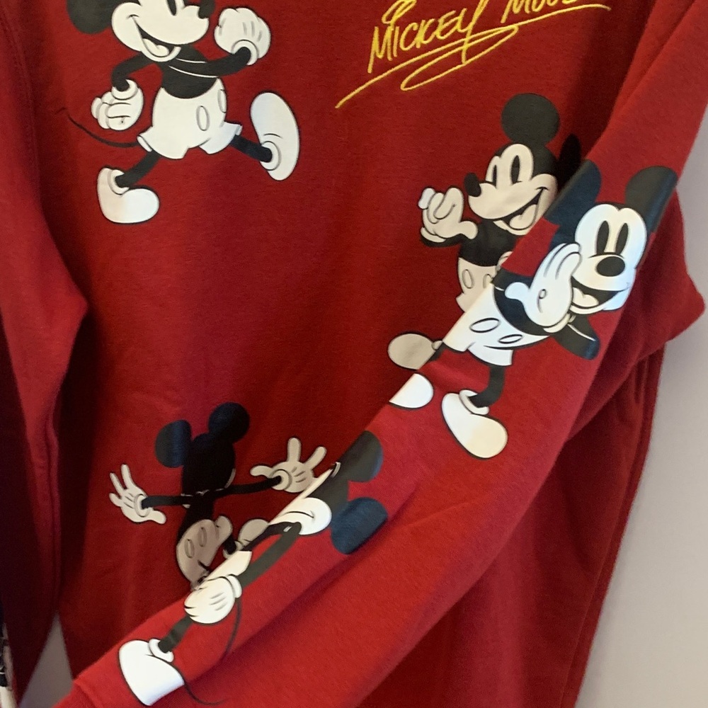Disney Women’s Red Crewneck Mickey Mouse Sweatshirt - Picture 3 of 5